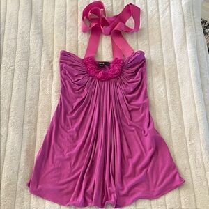 Pink Sleeveless Top with Floral Detail